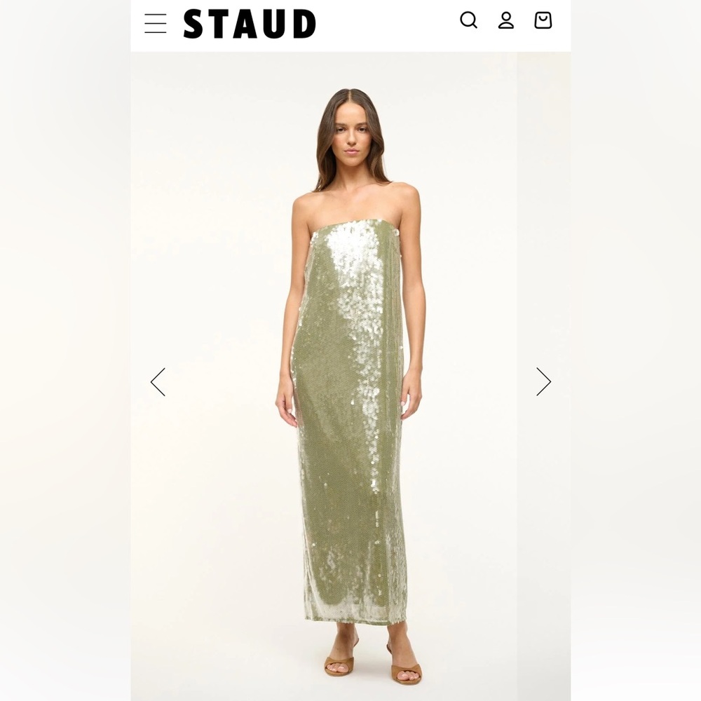 STAUD CASEY DRESS GARDEN MOSS